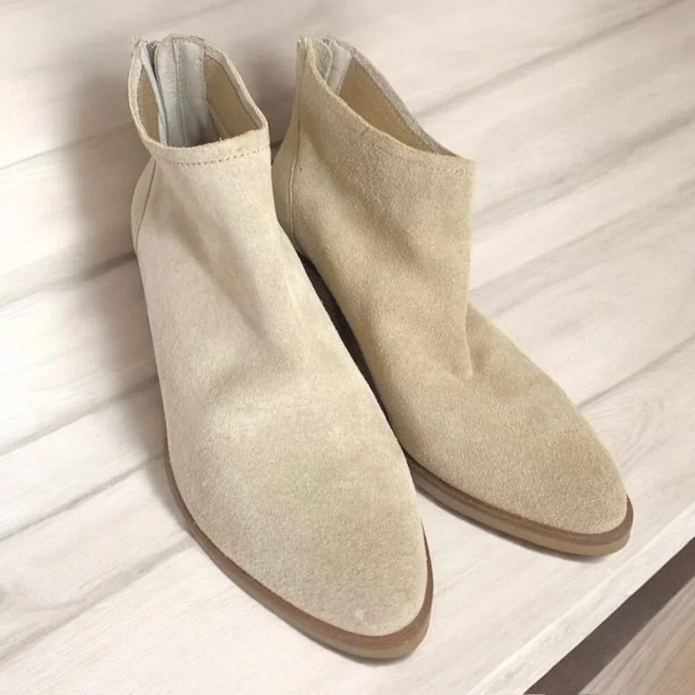 Dolce Vita Erika Suede Booties Beige Size 6 - Picture 2 of 11